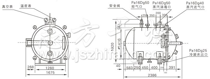 圓形靜態(tài)真空干燥機(jī)結(jié)構(gòu)示意圖